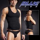 美國Blue Line-競技猛男V領挖背背心-經典黑 L/XL BLM006-適合亞洲男性尺寸