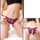 甜蜜心機！性感浪漫蕾絲開檔褲(外貿款)-紫 .