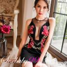 春色撩人-性感深V透視修身包臀裙連身服