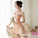 絕代佳人 古典印花款大腿開衩性感旗袍