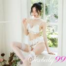 牽心萬苦 女僕情趣內衣四件組-白色